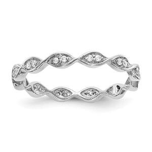 LIV 14k White Gold Vintage Marquise Design Diamond Eternity Band Ring G/VS1