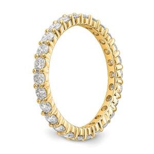 LIV 14k Yellow Gold Round Diamond Eternity Band Ring Shared Prong 1.50ct G/VS