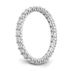 LIV 14k White Gold Round Diamond Eternity Band Ring Shared Prong 1.00ct G/VS1