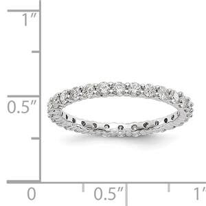 LIV 14k White Gold Round Diamond Eternity Band Ring Shared Prong 1.00ct G/VS1