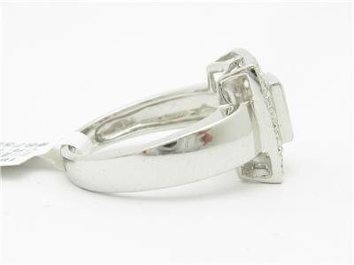 LIV 14kt White Gold Genuine Diamond & Red Ruby Halo Design Princess Cut Ring Gift