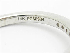 LIV 14k White Gold & Diamonds Micro Pave Cushion Cut White Sapphire Halo Band Ring