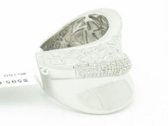 LIV Platinum Silver Genuine White Diamond Hand Set Unique Band Ring Gift