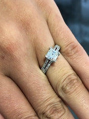 LIV 14k White Gold & Diamonds 1.25ct tw Asscher Cut G/VS Moissanite Engagement Ring