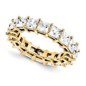 LIV 14k Yellow Gold Princess Cut Eternity Design Band Ring 7.20ct G/I1 Made to Order