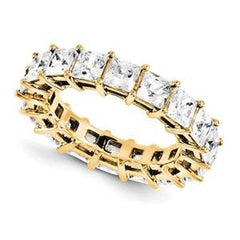 LIV 14k Yellow Gold Princess Cut Eternity Design Band Ring 7.20ct G/I1 Made to Order