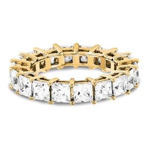 LIV 14k Yellow Gold Princess Cut Eternity Design Band Ring 7.20ct G/I1 Made to Order