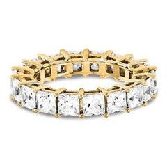 LIV 14k Yellow Gold Princess Cut Eternity Design Band Ring 7.20ct G/I1 Made to Order