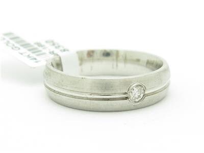 LIV 14k White Gold Genuine Round White Diamond Wedding Band Design Comfort Fit Ring