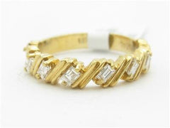 LIV 14k Yellow Gold Genuine Diamond Baguette Wedding Band Design Ring New Gift