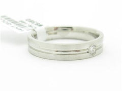 LIV 14k White Gold Genuine Round White Diamond Wedding Band Design Stackable Ring