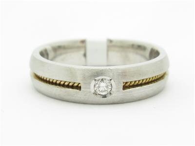 LIV 14k Two Tone Gold Genuine Round White Diamond Wedding Band Halo Design Ring