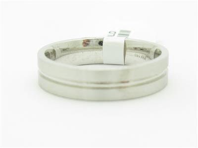 LIV 14k White Gold Wide Design Satin Finished Wedding Band Comfort Fit Ring Bridal