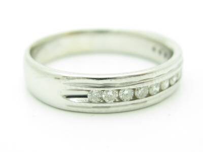 LIV 14KT White Gold Genuine White Diamond Channel Set Band Design Ring New Gift