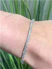 LIV 14k White Gold & Genuine White Diamonds 3.53ct G/VS1 Classic Tennis Bracelet