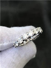 LIV 14k White Gold & Diamonds 4.18ct G/VS1 Common Prong Eternity Band Ring