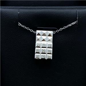 LIV 14k White Gold & Diamonds G/VS1 Prism Halo Design Pendant Necklace Gift