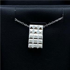 LIV 14k White Gold & Diamonds G/VS1 Prism Halo Design Pendant Necklace Gift