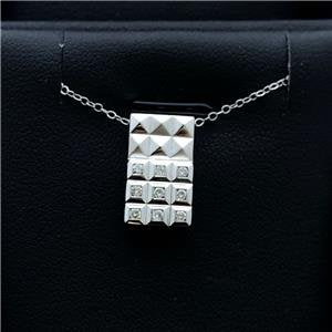 LIV 14k White Gold & Diamonds G/VS1 Prism Halo Design Pendant Necklace Gift