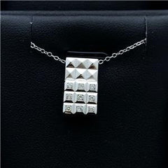 LIV 14k White Gold & Diamonds G/VS1 Prism Halo Design Pendant Necklace Gift