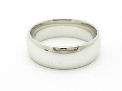 LIV 14k Solid White Gold 8mm Wide Wedding Band Design Ring Size 7