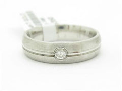 LIV 14k White Gold Genuine Round White Diamond Wedding Band Design Comfort Fit Ring