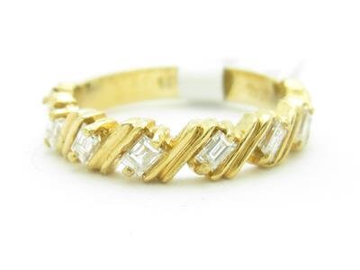 LIV 14k Yellow Gold Genuine Diamond Baguette Wedding Band Design Ring New Gift