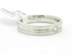 LIV 14k White Gold Genuine Round White Diamond Wedding Band Design Stackable Ring