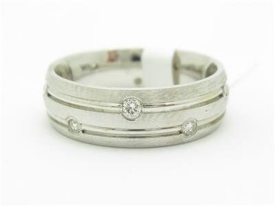 LIV 14k White Gold Genuine Round White Diamond Wedding Band Station Design Ring Gift