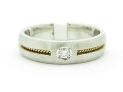 LIV 14k Two Tone Gold Genuine Round White Diamond Wedding Band Halo Design Ring