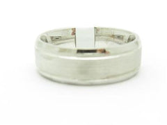 LIV 14k White Gold Wide Satin Finish Design Wedding Band Comfort Fit Ring Bridal New