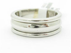 LIV 14k White Gold Wide Design High Polished Shiny Wedding Band Comfort Fit Ring New