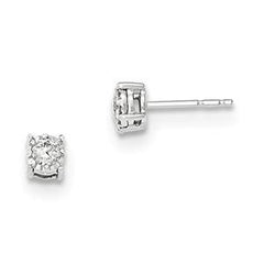 LIV 14k White Gold Genuine Diamonds Halo Design Post Stud 0.20ct Earrings Bridal