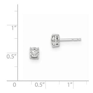 LIV 14k White Gold Genuine Diamonds Halo Design Post Stud 0.20ct Earrings Bridal