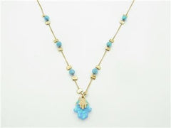 LIV 14k Rose Gold & Blue Opal Hamsa Design Custom Hand Made Necklace