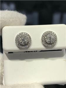 LIV 14k White Gold & Diamonds 0.88ct tw G/VS1 Round Double Halo Pave Stud Earrings