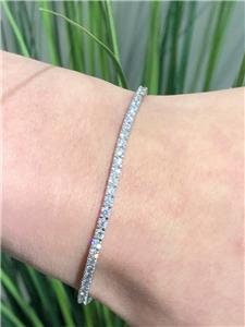 LIV 14k White Gold & Genuine White Diamonds 3.53ct G/VS1 Classic Tennis Bracelet