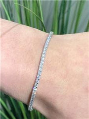 LIV 14k White Gold & Genuine White Diamonds 3.53ct G/VS1 Classic Tennis Bracelet