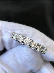 LIV 14k White Gold & Diamonds 4.18ct G/VS1 Common Prong Eternity Band Ring