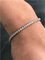 LIV 14k White Gold & Diamonds Prong Set 3.53ct G/VS1 Stackable Tennis Bracelet 7" L