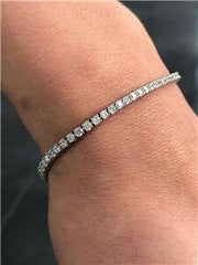 LIV 14k White Gold & Diamonds Prong Set 3.53ct G/VS1 Stackable Tennis Bracelet 7" L