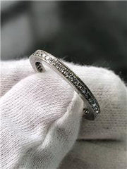 LIV 14k White Gold Genuine Diamonds Pave Eternity 2mm Design Band Ring G/VS1