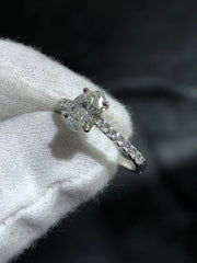 LIV 14k White Gold Oval Diamond Cathedral Engagement Ring 1.01ct Center Stone 1.46ct tw