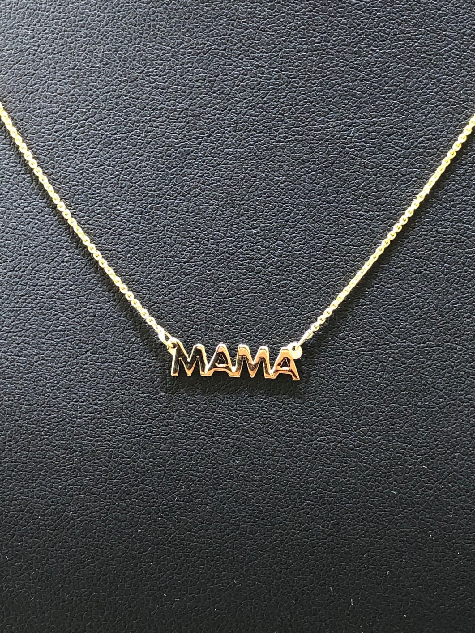 LIV 14K Yellow Gold Hand Made Mama Design Personalized Necklace Any Word or Phrase Available 16" Length