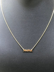 LIV 14K Yellow Gold Hand Made Mama Design Personalized Necklace Any Word or Phrase Available 16" Length