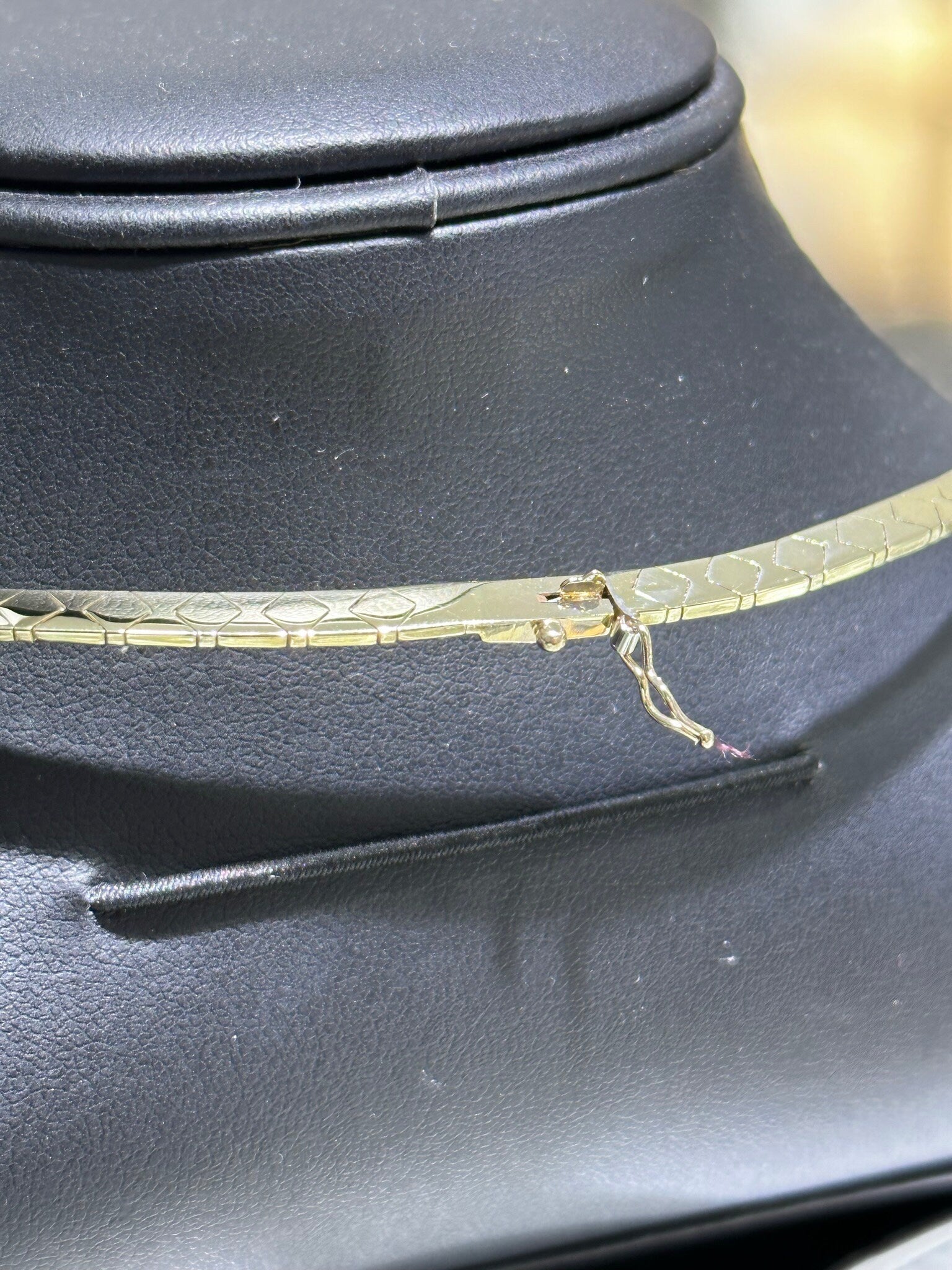 LIV 14k Yellow Gold Unique Hand Made Vintage Cable Cobra Design Tennis Choker Necklace 16" Length 23.3 Grams Gift