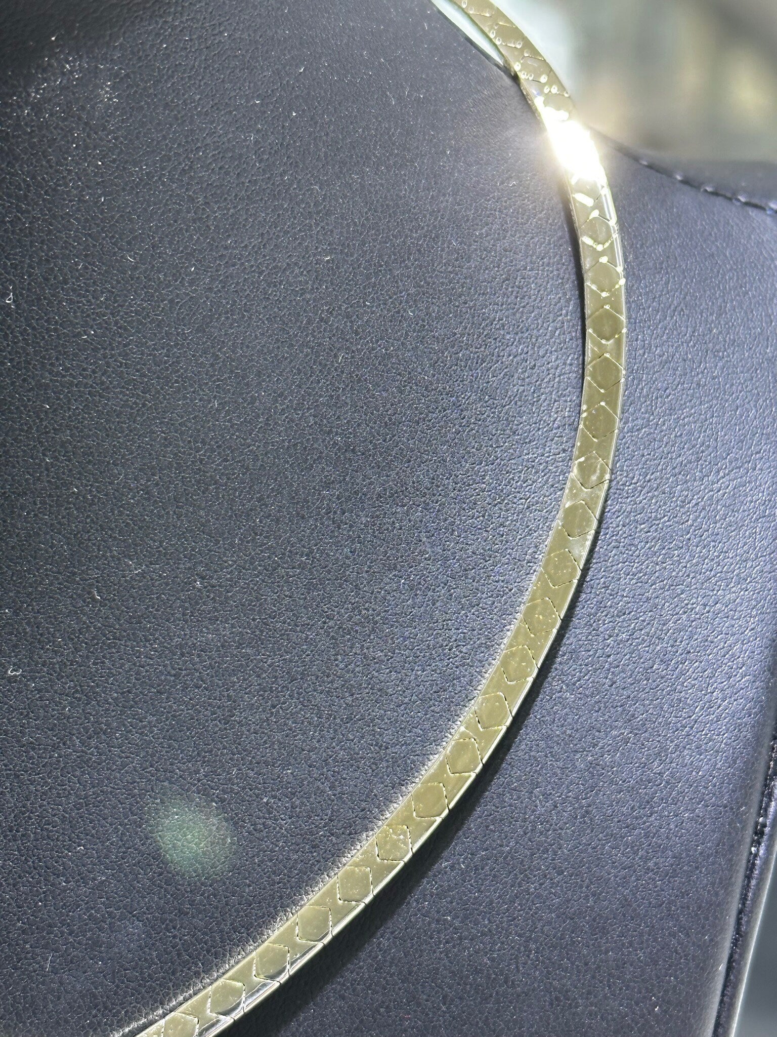 LIV 14k Yellow Gold Unique Hand Made Vintage Cable Cobra Design Tennis Choker Necklace 16" Length 23.3 Grams Gift