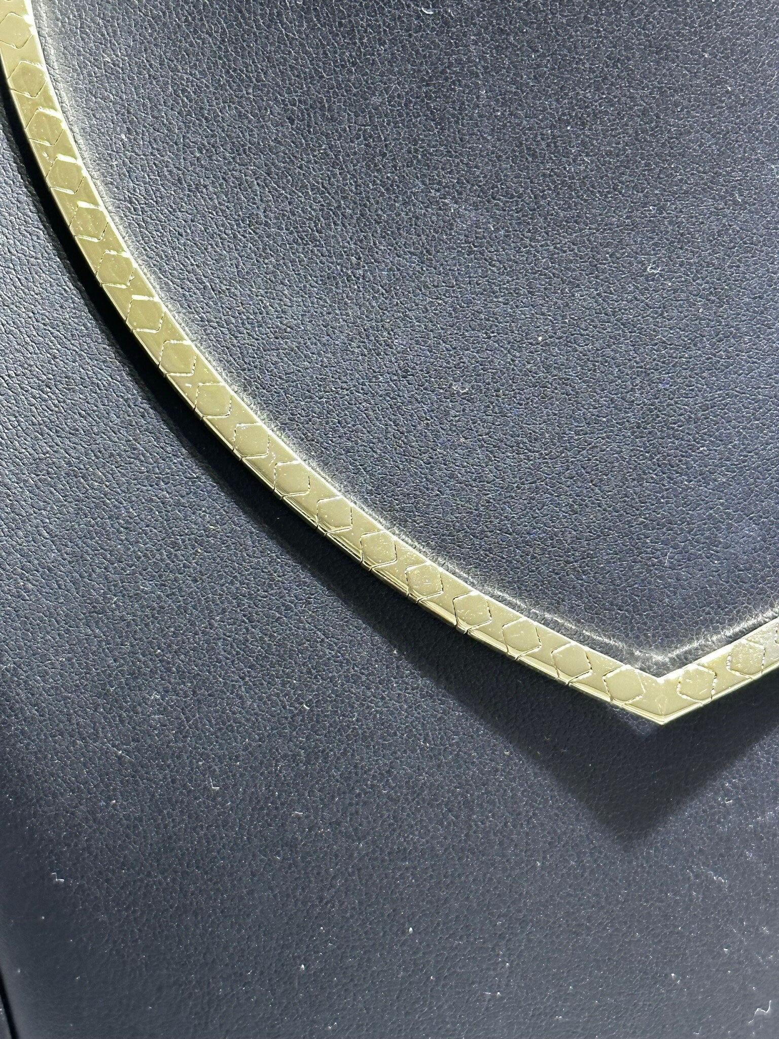 LIV 14k Yellow Gold Unique Hand Made Vintage Cable Cobra Design Tennis Choker Necklace 16" Length 23.3 Grams Gift
