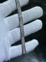 LIV 14k White Gold Natural White Diamonds Double Row Tennis Bracelet 20.5 Grams Gift