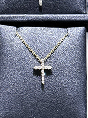 LIV 14k Yellow Gold Natural White Diamonds Simple Classic Cross Crucifix Pendant